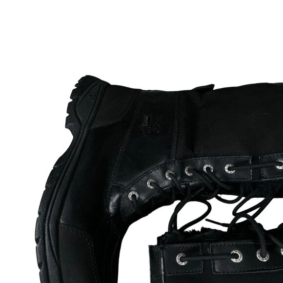 Ugg Boots Butte 5521 Waterproof Shearling Lined Black Leather Mens US 10 Vibram - Picture 10 of 14